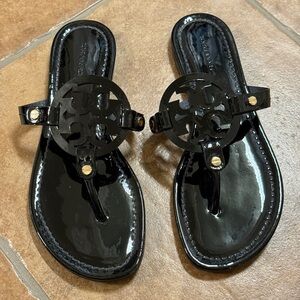 Tory Burch Black Patent Sandals